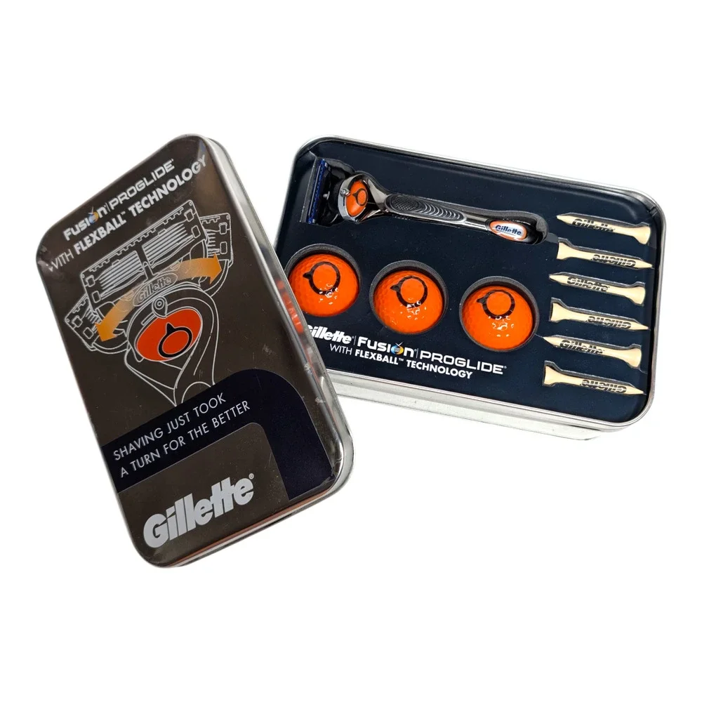 Gillette Fusion ProGlide Men's Shaving Razor Golf Balls and Tees Special Set New